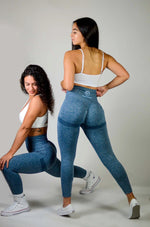 Load image into Gallery viewer, Blue Scrunch Butt Leggings