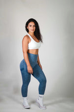 Load image into Gallery viewer, Blue Scrunch Butt Leggings