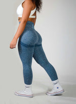 Load image into Gallery viewer, Blue Scrunch Butt Leggings
