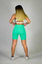 Load image into Gallery viewer, Teal Scrunch Butt Biker Shorts