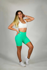 Load image into Gallery viewer, Teal Scrunch Butt Biker Shorts