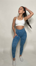 Load image into Gallery viewer, Sky Blue Camo Leggings