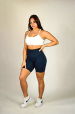Load image into Gallery viewer, Navy Blue Scrunch Butt Biker Shorts