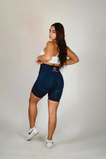 Load image into Gallery viewer, Navy Blue Scrunch Butt Biker Shorts