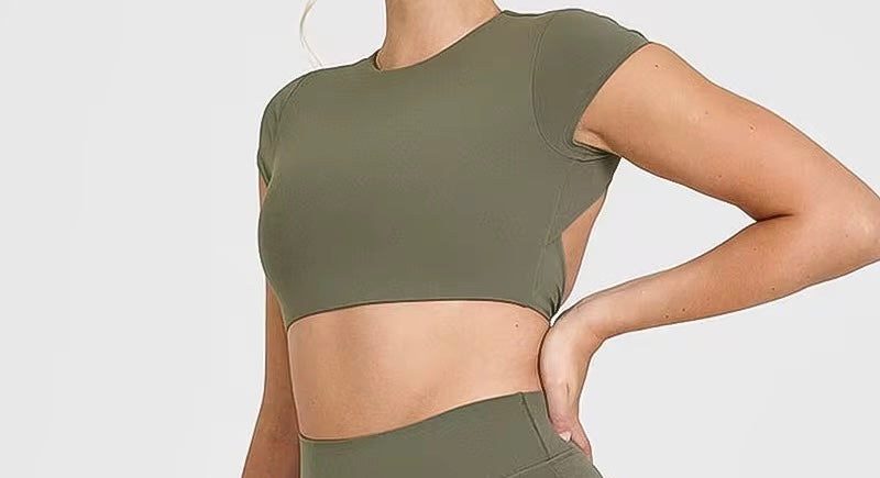 Olive Green Open Back Crop Top ••PRE-ORDER••