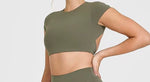 Load image into Gallery viewer, Olive Green Open Back Crop Top ••PRE-ORDER••
