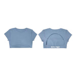 Load image into Gallery viewer, Blue Grey Open Back Crop Top **PRE-ORDER**
