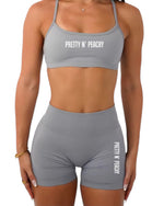 Load image into Gallery viewer, Vortex Grey Sports Bra ••PRE-ORDER••
