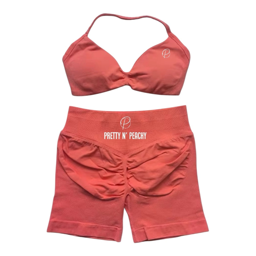 Coral Orange Sculpt Shorts **PRE-ORDER**