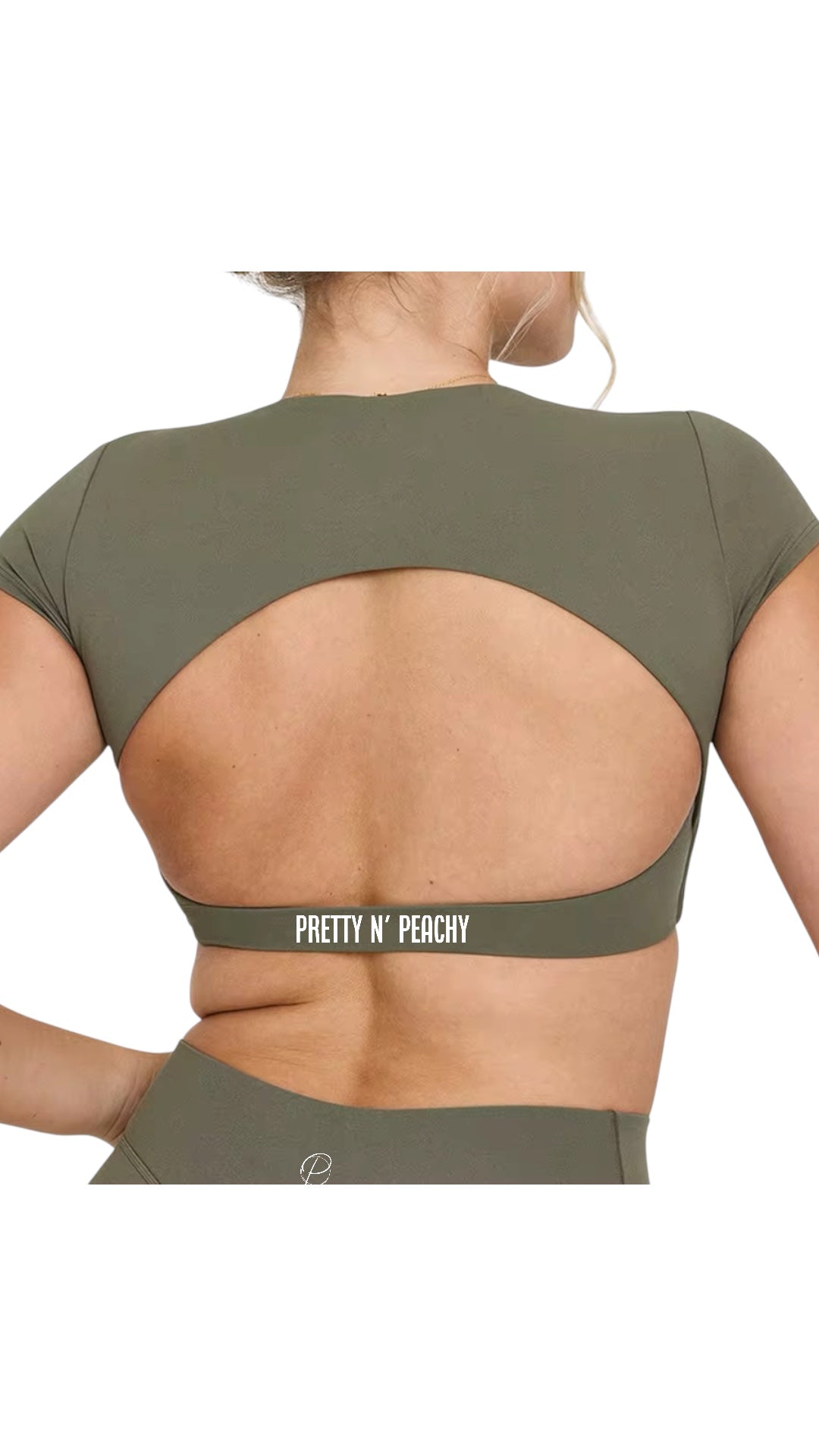 Olive Green Open Back Crop Top ••PRE-ORDER••