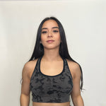Load image into Gallery viewer, Black Camo Sports Bra
