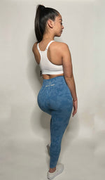Load image into Gallery viewer, Sky Blue Camo Leggings
