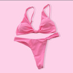 Load image into Gallery viewer, Knot It Thong Bikini Set ($20) - Cotton Candy Pink
